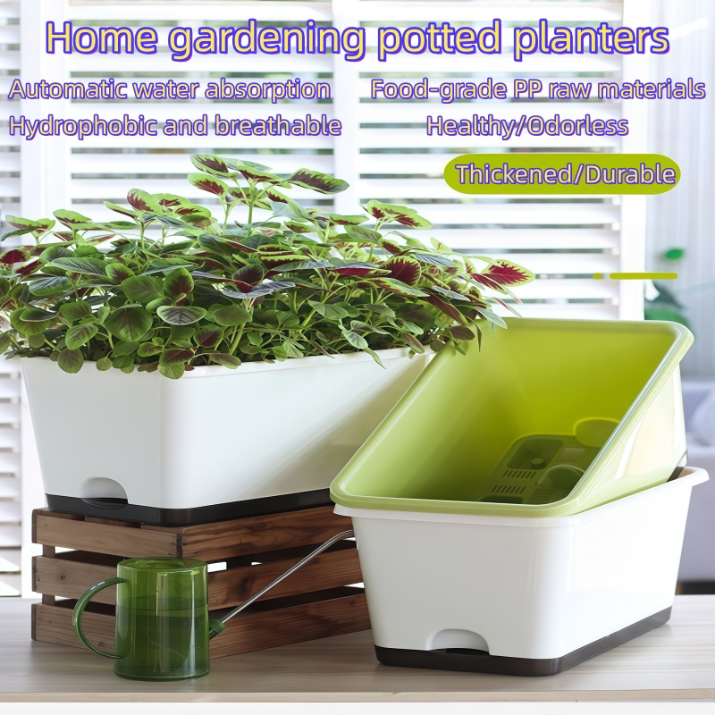 Self-Watering Planter - Widened Self Watering Planter Plastic Rectangular