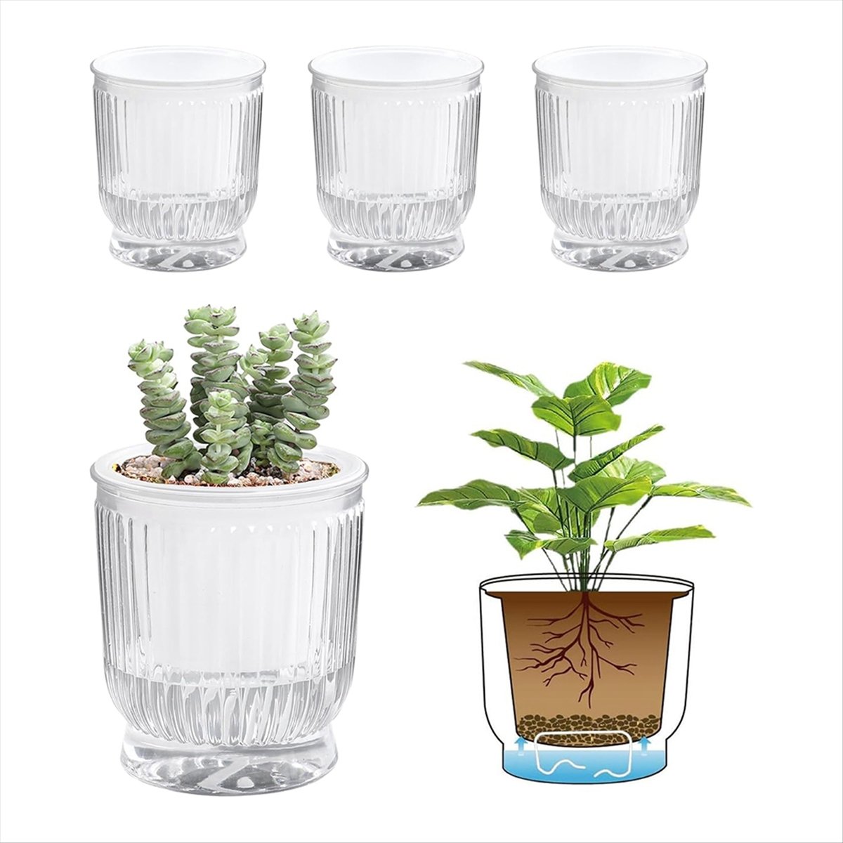 Self Watering Plant Pots, 4 In - Self-Watering Planter ulasan dan harga